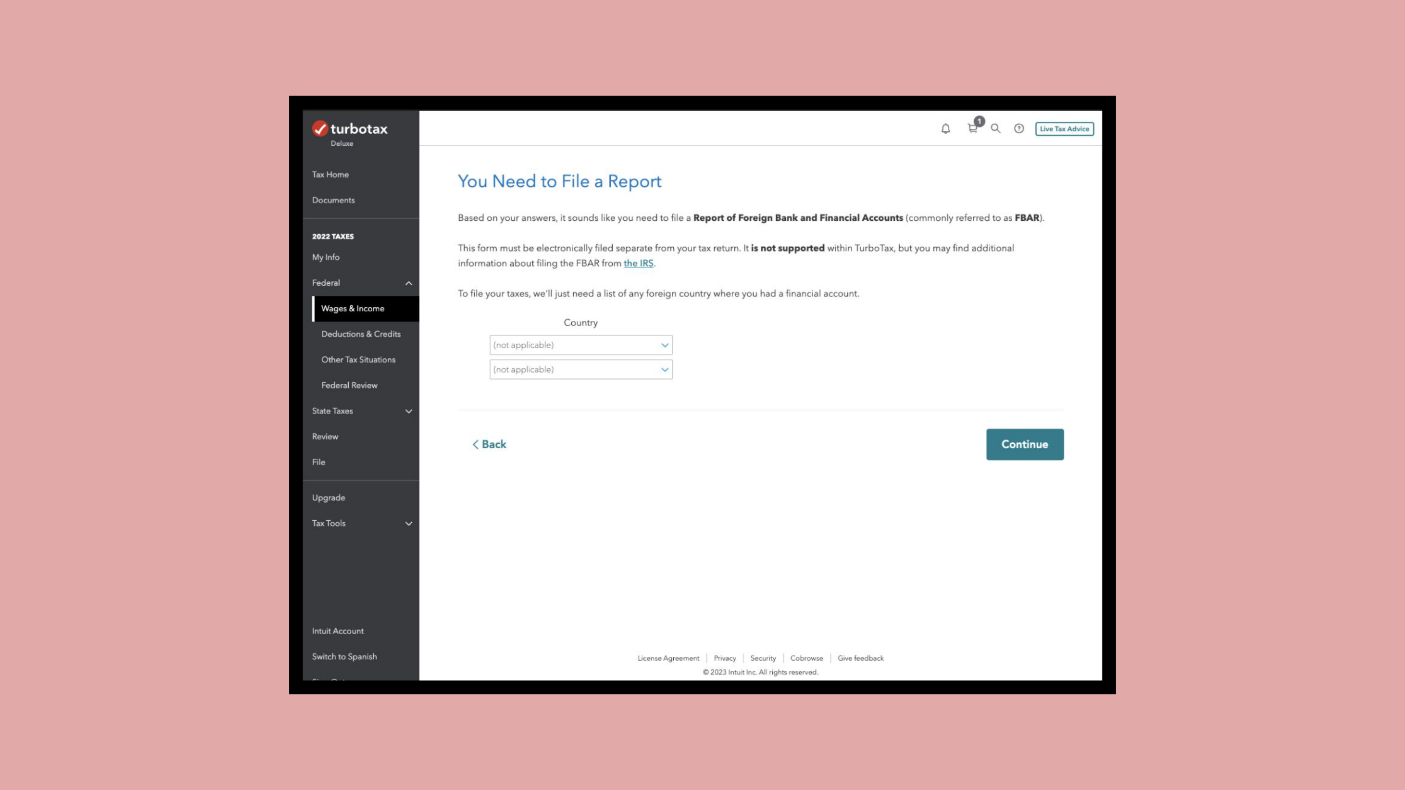 You Need to File a Report screen